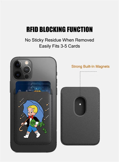 Upgrade Magnetic White PU Leather Wallet Case – MagSafe Card Holder for iPhone 11, 12, 13, 14 Luxury Design