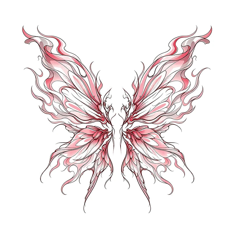 Butterfly Waist Tattoo Sticker - Waterproof Long-Lasting Realistic Temporary Tattoo for Lower Abdomen Design