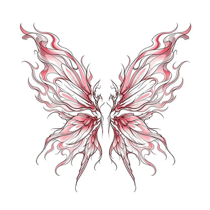 Butterfly Waist Tattoo Sticker - Waterproof Long-Lasting Realistic Temporary Tattoo for Lower Abdomen Design
