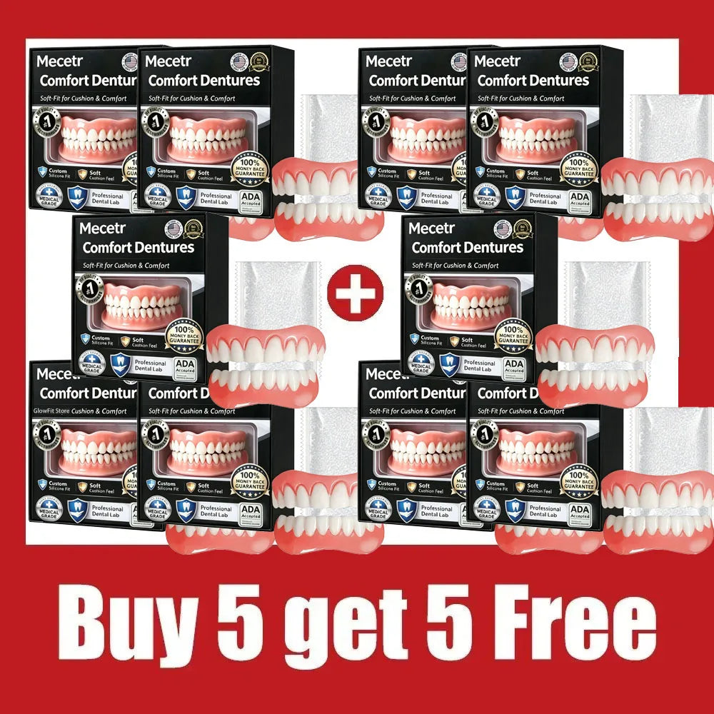 Adjustable Denture Teeth Set - Portable Full Mouth Fake Teeth Model for Adults & Elderly Dental Practice