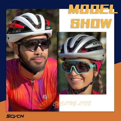 Photochromic Cycling Sunglasses – UV400 Safety Glasses for Outdoor Sports, Running, and MTB with Road Bike Goggles