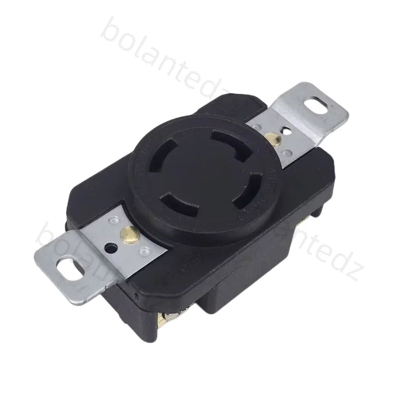 NEMA L14-30P/L14-30R Twist-Lock Power Connector - UL Listed 30A 125/250V 4-Pole Industrial Plug and Panel Receptacle, Black