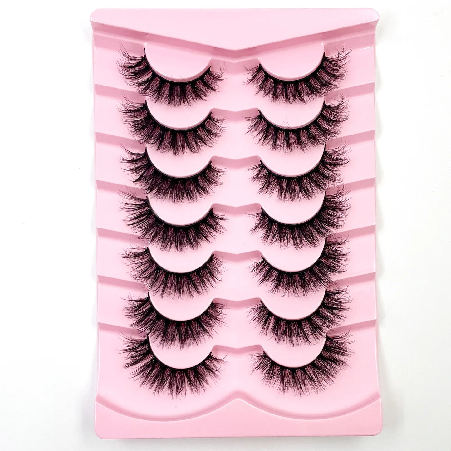 7 Pairs 3D Mink Fur False Eyelashes – Thick Short Dramatic Natural Look Makeup Lashes Wholesale