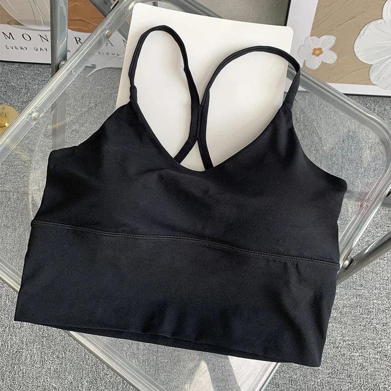 Women’s Sexy Crossback Yoga Crop Top — Breathable, Shockproof Fitness & Running Sports Vest