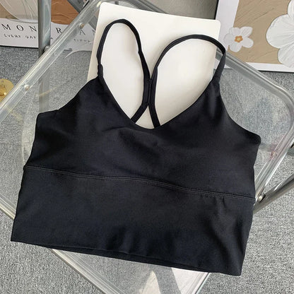 Women’s Sexy Crossback Yoga Crop Top — Breathable, Shockproof Fitness & Running Sports Vest