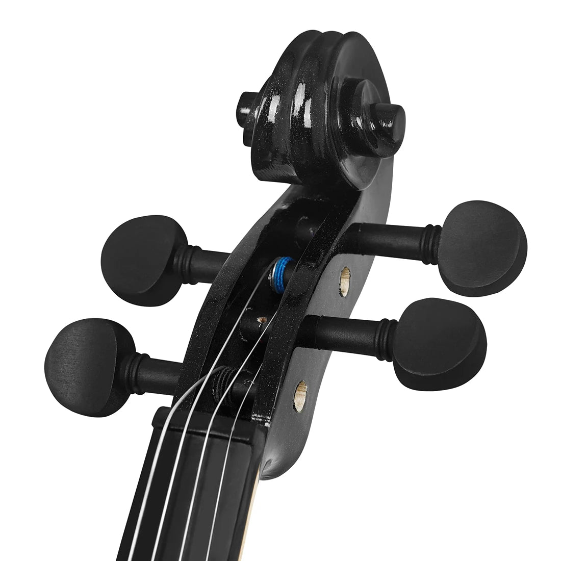 4/4 Full Size Violin - Solid Wood Black Acoustic Violin Set with Case, Bow, Rosin, Tuner, Strings & Shoulder Rest for Beginners