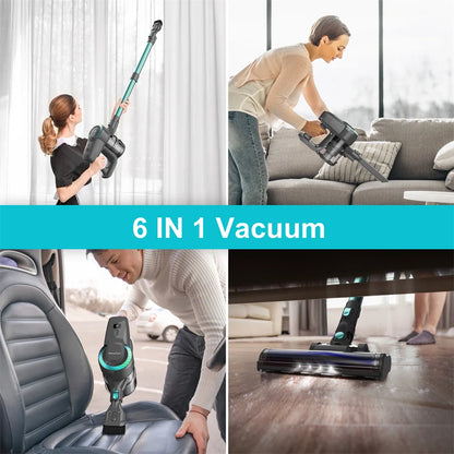 YISORA N300 Cordless Upright Vacuum Cleaner - 20Kpa Ultra Lightweight Stick Vacuum for Carpet, Hard Floor, Car, and Pet Hair