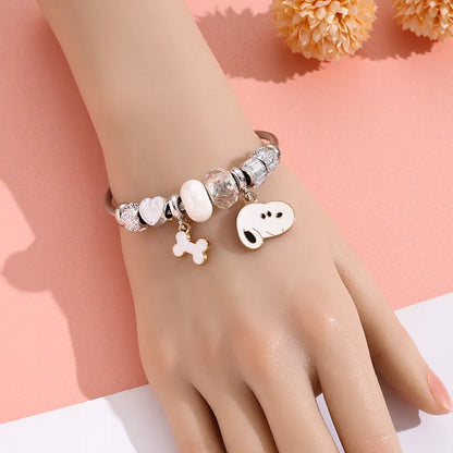 Snoopy Cartoon Bracelet – Adjustable Fashion Wristband for Kids & Adults, Cute Jewelry Gift
