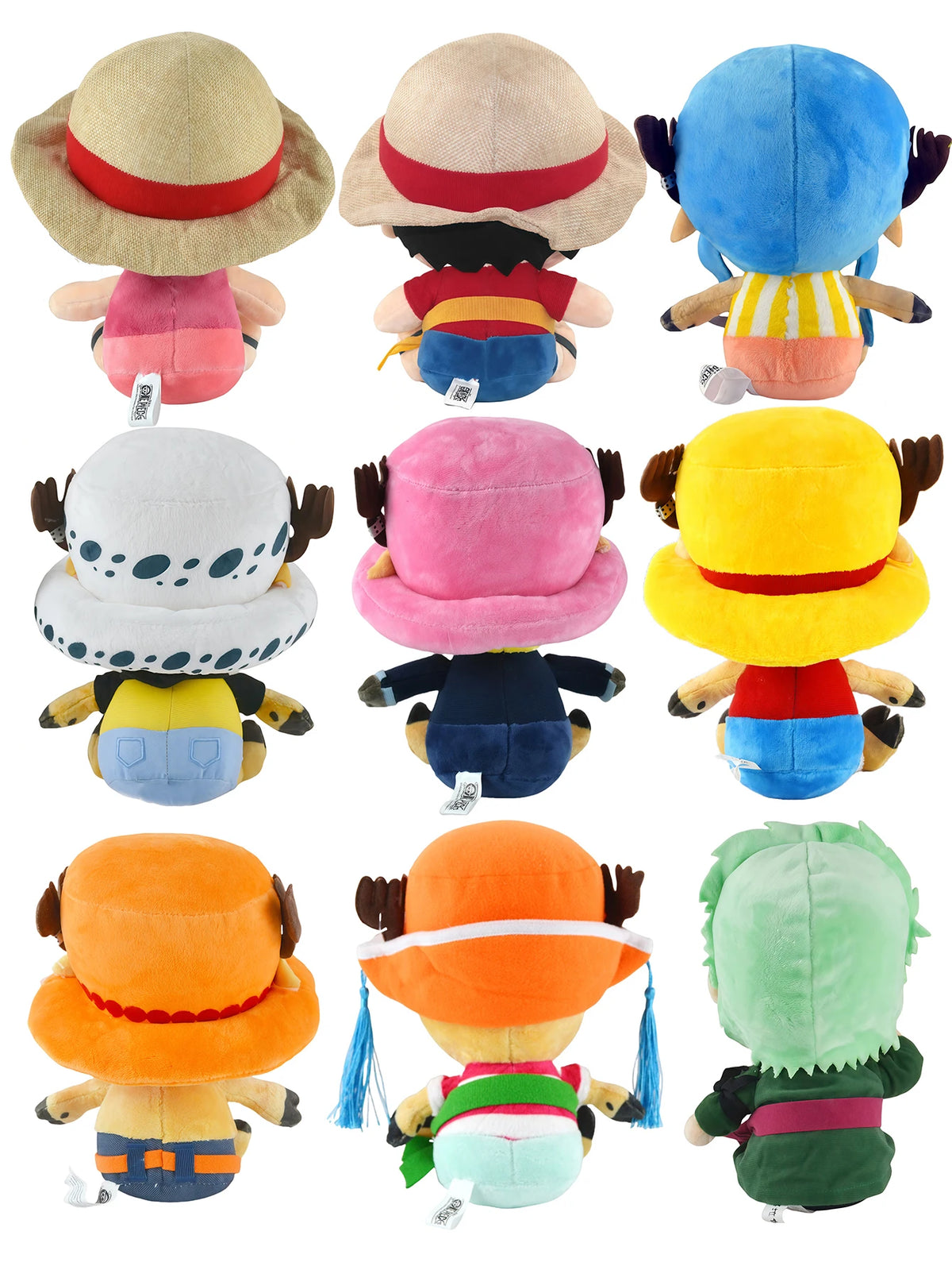 25CM One Piece Anime Plush Toys - Luffy, Chopper, Ace and Zoro Cute Stuffed Character Dolls for Fans and Gifts