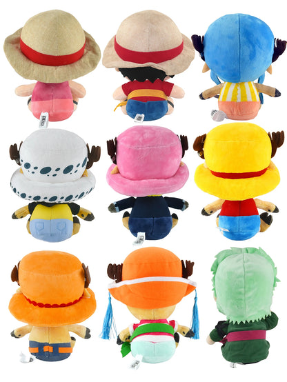 25CM One Piece Anime Plush Toys - Luffy, Chopper, Ace and Zoro Cute Stuffed Character Dolls for Fans and Gifts