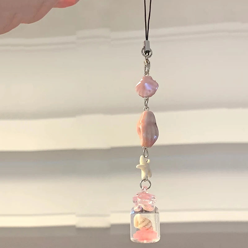 Transparent Wind Chime Keychain – Cute Kawaii Pendant for Mobile, Bag, and Home Decoration