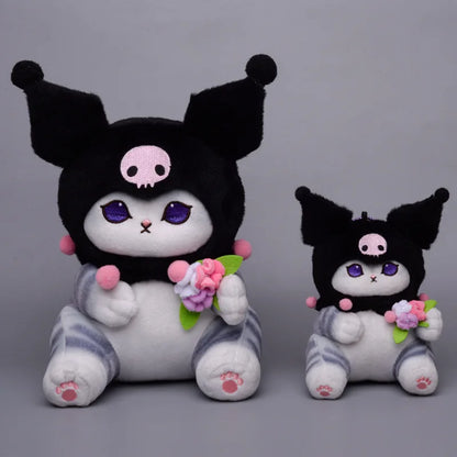 12/20cm Kawaii Shark Cat Plush Toy — Sanrio Co-Branded Ugly Fish Kuromi, Melody & Cinnamoroll Keychain Gift for Kids