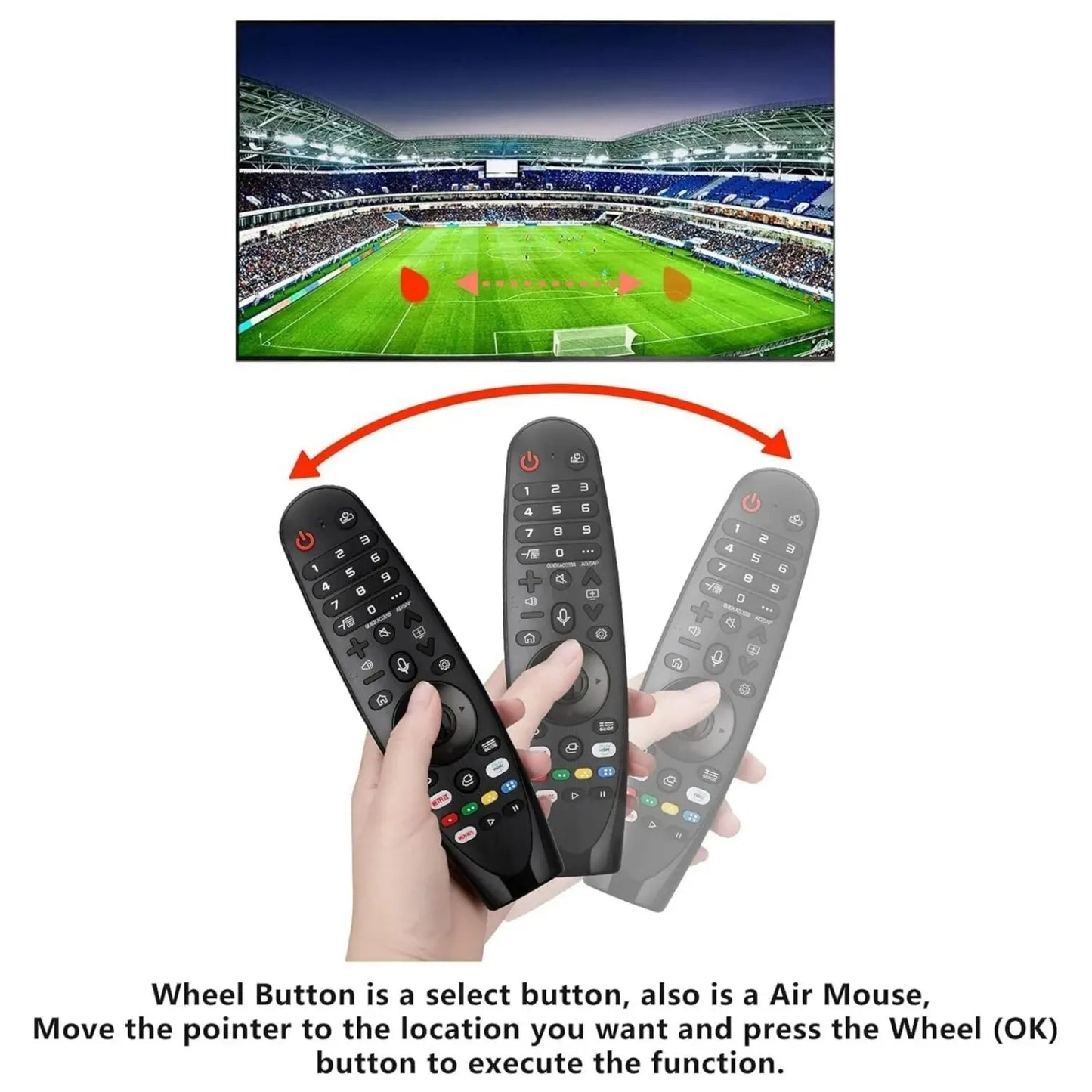 Voice Magic Remote AKB75855501 – Replacement for LG Smart TV (2018-2020), with Pointer Function, Compatible with AN-MR20GA, MR19BA, MR18BA