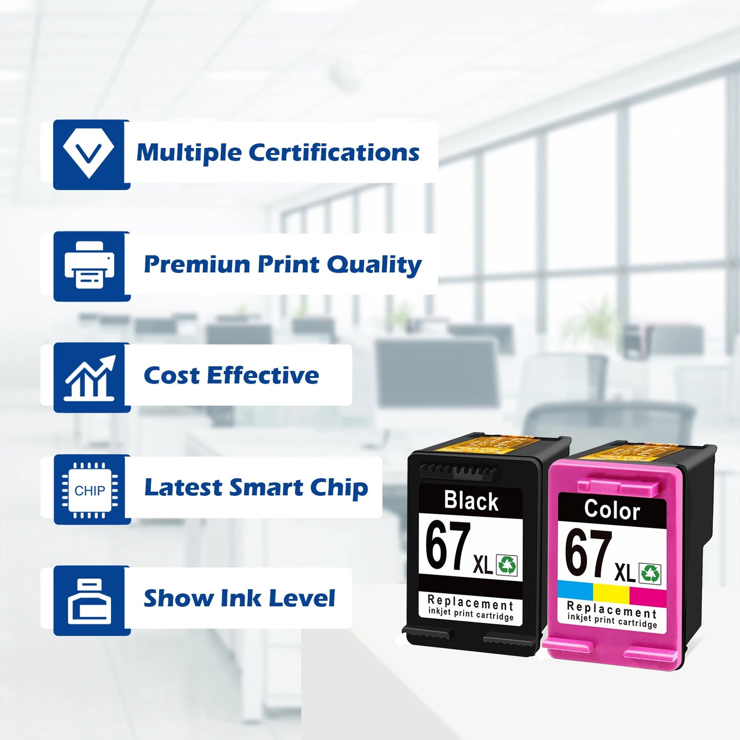 ShinColor Compatible 67XL Ink Cartridges for HP – High Yield Replacement Ink for HP DeskJet 2700 & Envy 4200, 6020, 6030, 6400, 6430 Series