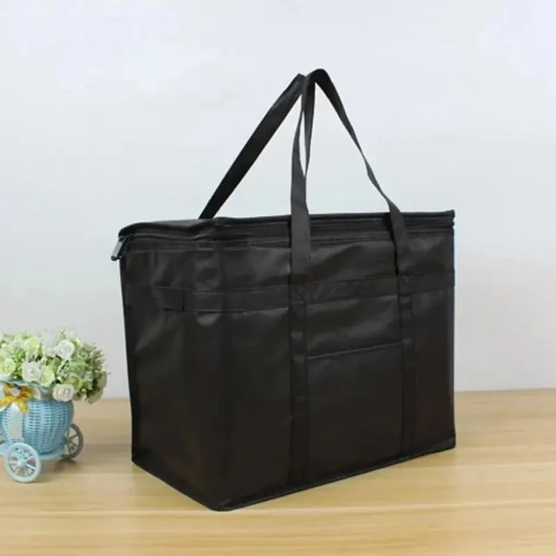 Portable Insulated Cooler Bag — Folding Zipper Picnic Bag for Outdoor Camping, BBQ, Travel & Catering