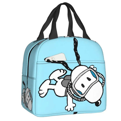 Custom Cute Snoopy Cartoon Insulated Lunch Tote Bag – Portable Thermal Cooler for Women, Work, School & Travel