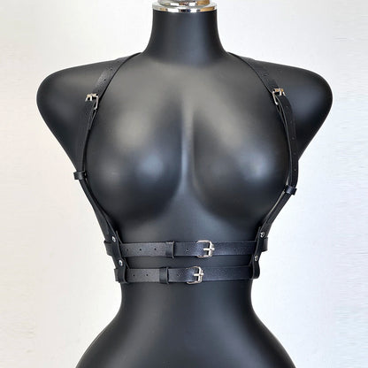 Women's PU Leather Waist Belt - Punk Gothic Chest Harness Harajuku Suspenders