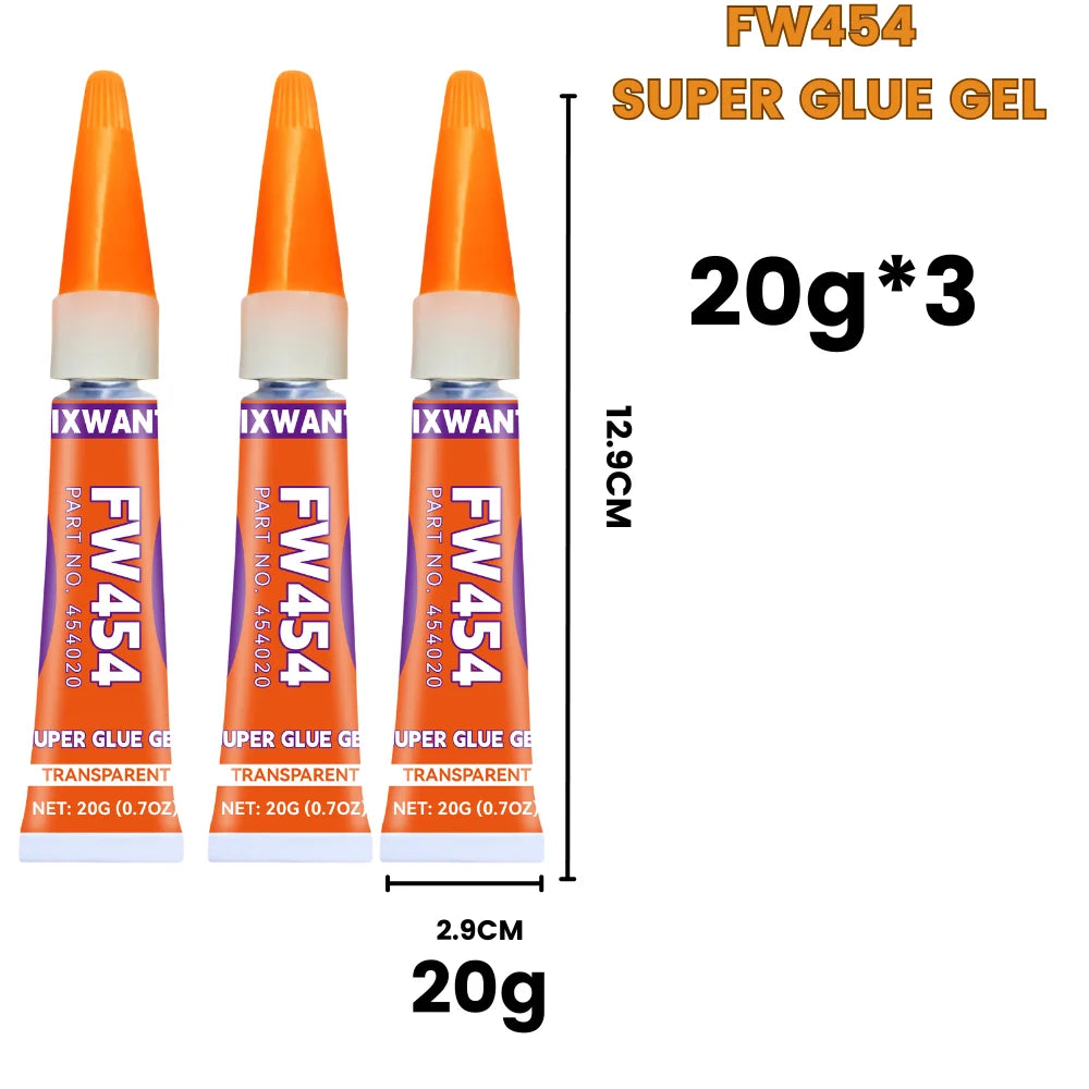 Super Glue Gel - Strong Quick-Dry Waterproof Adhesive for Metal, Plastic, Wood & Ceramic