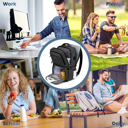 Insulated Lunch Backpack - Large Capacity Waterproof Cooler Bag for Picnic, Camping, Travel & Outdoor Activities