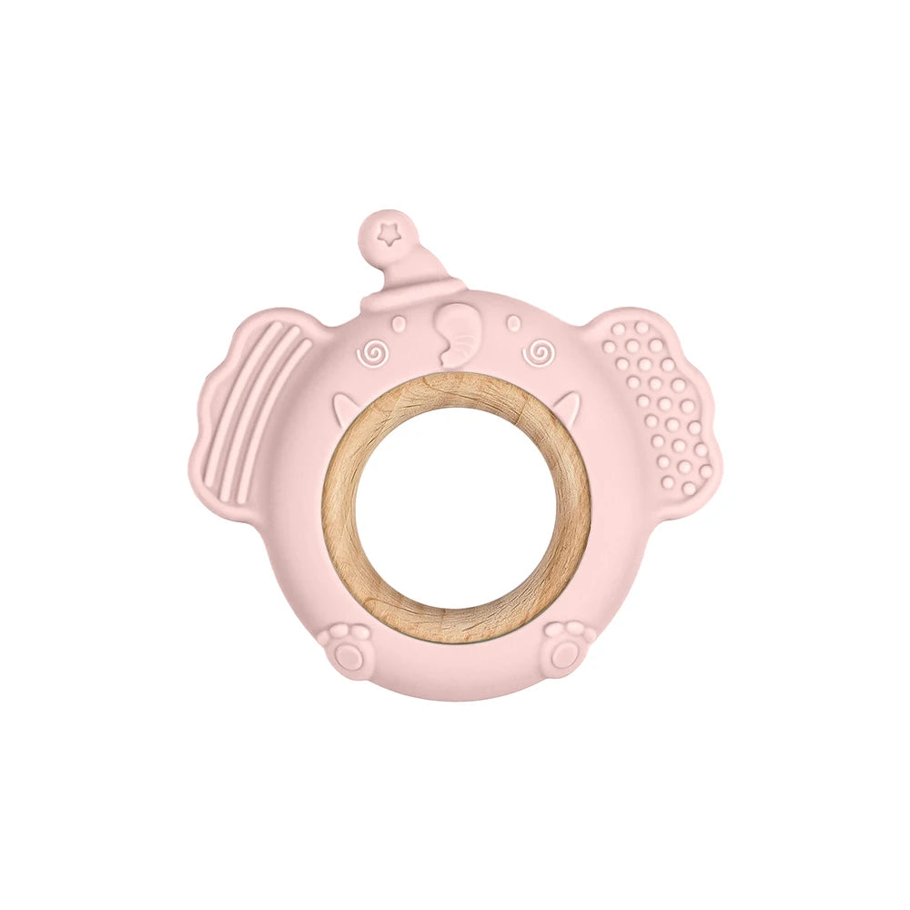 TYRY.HU Silicone Baby Teether - Cartoon Frog & Deer Teething Necklace Pendant for Infant Gum Relief Gift