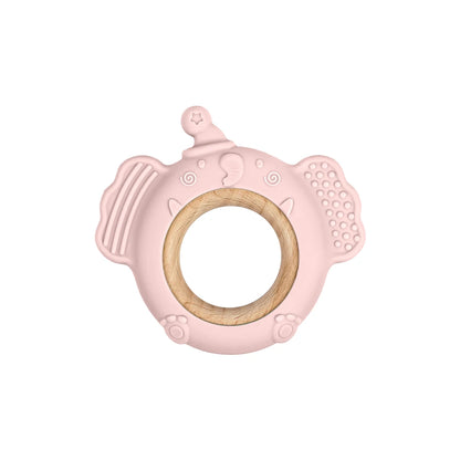 TYRY.HU Silicone Baby Teether - Cartoon Frog & Deer Teething Necklace Pendant for Infant Gum Relief Gift