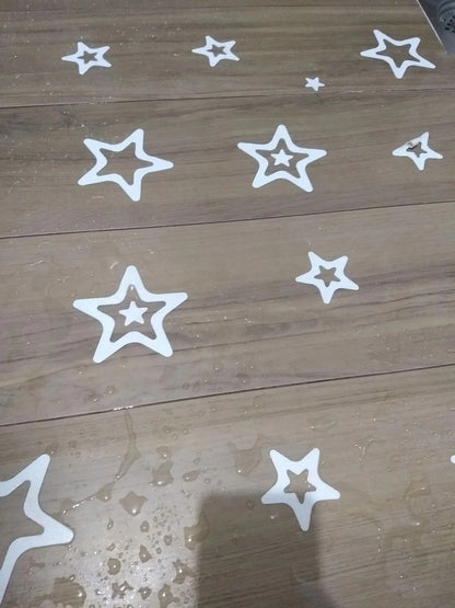 10PCS Anti-Slip Shower Tread Stickers - Safety Bathtub Strips, Premium Adhesive Star & Snowflake Decals for Bathtub, Shower & Stairs