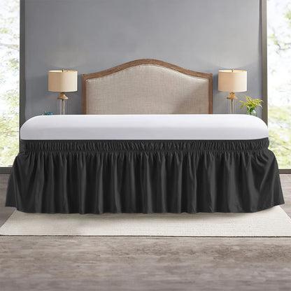 Elastic Wrap-Around Ruffled Bed Skirt – Soft, Comfortable, Fade-Resistant Bedding Protector with Easy-Fit Design for Stylish Bedroom Decor