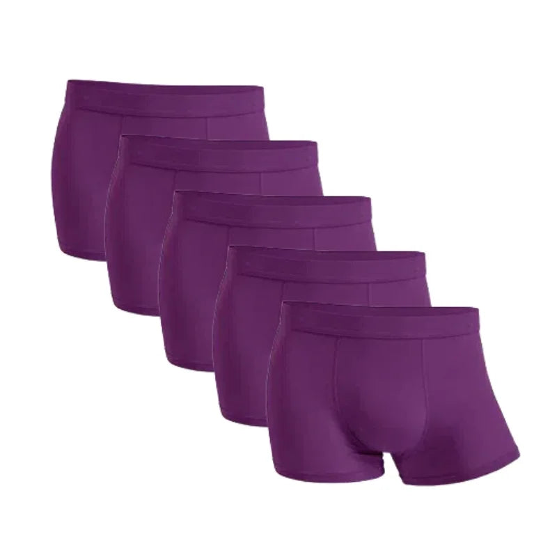 5-Pack Bamboo Men’s Boxers Underwear Plus Size XL–6XL, Breathable Gym Shorts Style Soft Black Underpants Gift Set