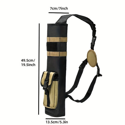 Pskook Lightweight Back Arrow Quiver – Foldable, Compact Hip Bag with Molle System Pocket for Hunting