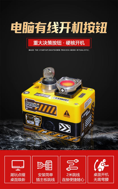 PC Power Switch Button – External Wired Desktop Computer Case On/Off Reset Dual Control Button for PC Chassis Starter Switch