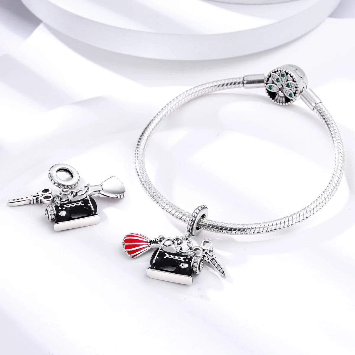 MULA Silver Plated Dangle Charms for Snake Chain Bracelet - DIY Women’s Jewelry Making Gift