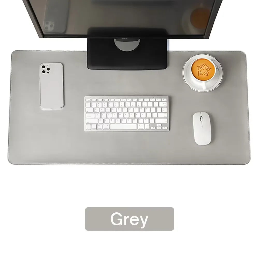 Large PU Leather Desk Protector Mat — Waterproof Non-Slip Mouse & Keyboard Pad