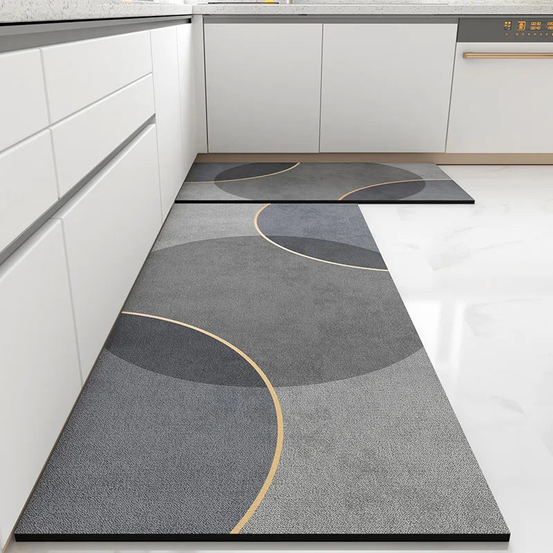 Luxury PVC Leather Kitchen Mat – Waterproof, Non-Slip, Washable Floor Rug for Home Decoration