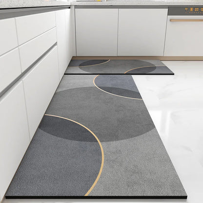 Luxury PVC Leather Kitchen Mat – Waterproof, Non-Slip, Washable Floor Rug for Home Decoration
