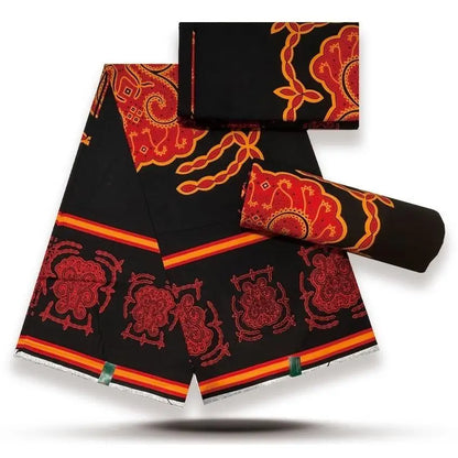 African Wax Print Fabric - 100% Cotton Nigerian Ankara Batik Material for Women’s Dresses