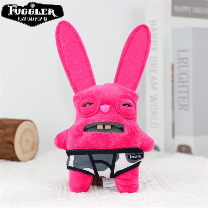 12cm FUGGLER Plush Keychain – Funny Ugly Teeth Monster & Wide-Eyed Rabbit Pendant Toy Gift