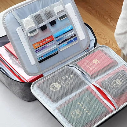 3-Layer Document Organizer Briefcase – Portable File Folder Holder for Passport, Papers & Home Office Storage Case for Men & Women