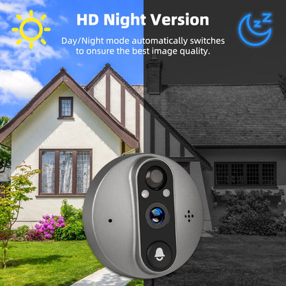 3MP Smart Life Tuya WiFi Doorbell – 1080P Eye Peephole Camera, 5000mAh Battery, PIR Motion Detector, IR, Alexa & Google Compatible