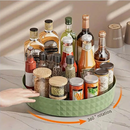 Rotating Spice Rack Organizer - Space-Saving Kitchen & Cosmetics Storage for Apartments and Dorms