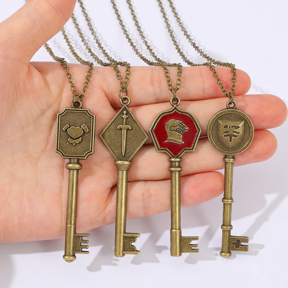 Resident Evil Style Pendant Necklace Set - 4 Piece Vintage Collectible Fan Gift Jewelry