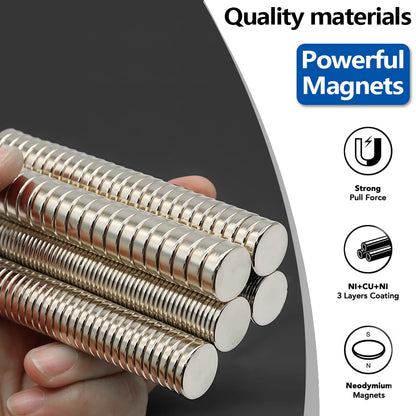 N35 Neodymium Magnets - Super Strong Round Permanent Fridge Magnets for DIY Projects & Crafts