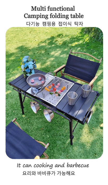 Lohascamping Lightweight Camping Folding Table – Multifunctional IGT Roll Table with Adjustable Legs for BBQ & Desktop Burner