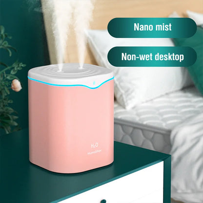 2000ML USB Air Humidifier with Double Spray Ports – Essential Oil Aromatherapy Cool Mist Maker for Home & Office