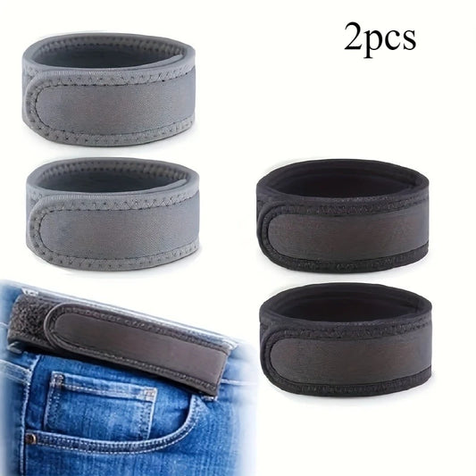 2-Pack Adjustable Elastic Waist Tightening Belts – Comfortable Abdominal Support Straps for Jeans & Trousers, Convenient Fit Accessories
