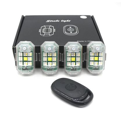 1/2/4PCS Remote RC LED Flash Lights – Wireless Warning Lights for Motorcycles, Drones & RC Aircraft