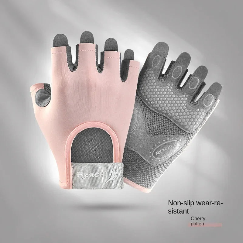 Women's Half Finger Sports Gloves – Anti-Slip, Shock-Absorbing, Breathable Fitness and Outdoor Gloves