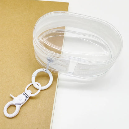 Portable Mini Clear Zipper Storage Bag Keychain – Cartoon Doll Toy, Mystery Box Organizer for Earphones, Chargers, Gift Bag for Kids