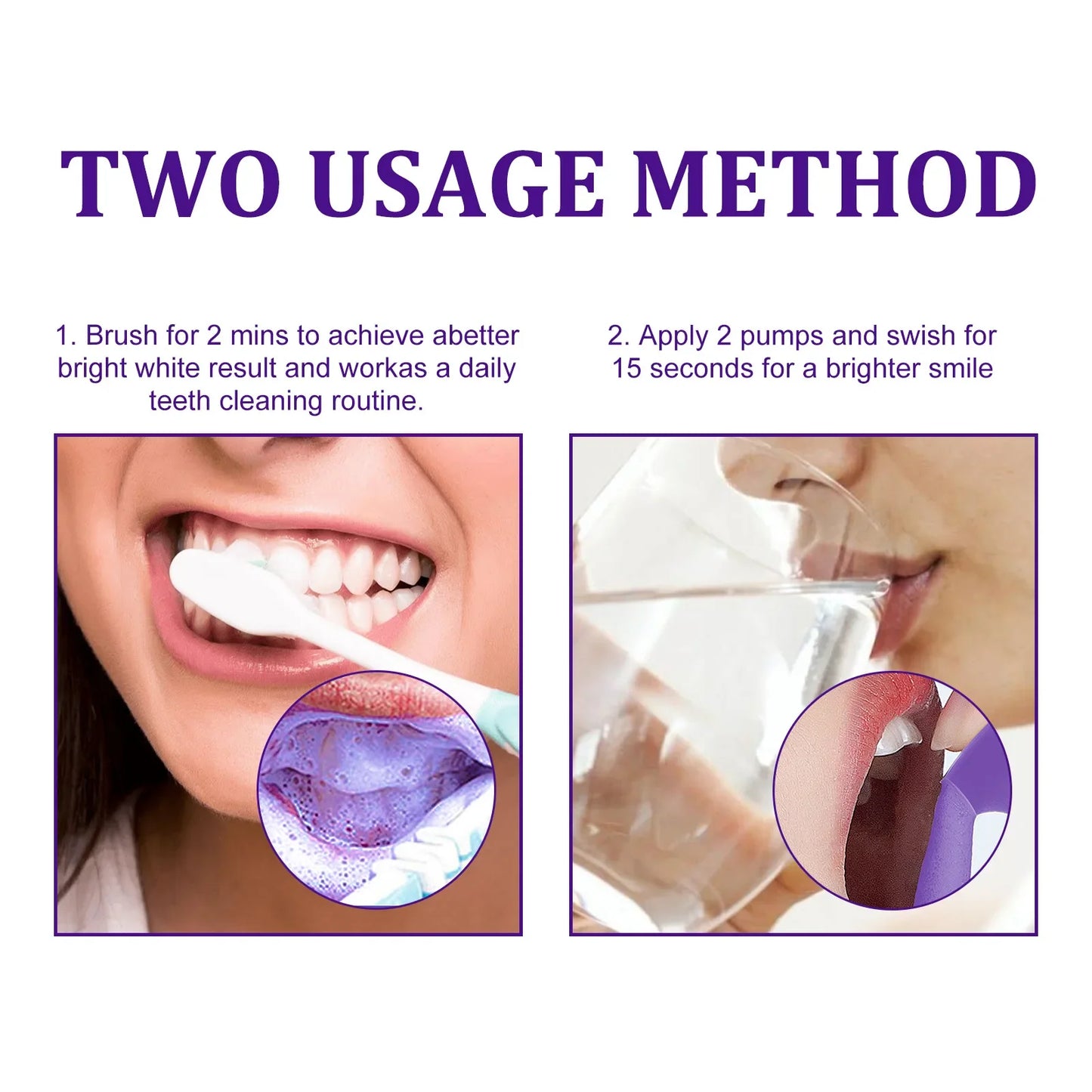 V34 Teeth Whitening Mousse – Color Corrector, Melanin Removal, Stain Cleansing & Tooth Enamel Care Foam Toothpaste