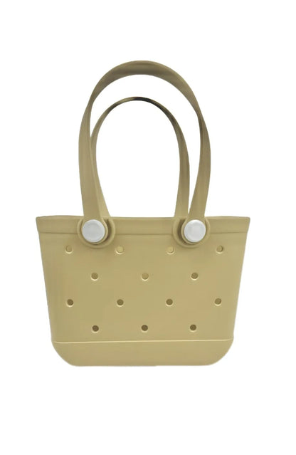 EVA Medium Oval Beach Bag – Waterproof Large Capacity Hollow Design Handbag, Fashion Sports Style Portable Open Mouth Tote