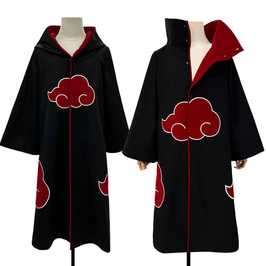 HOLOUN Anime Uchiha Itachi & Sasuke Cosplay Cloak – Embroidered Hawk Team Akatsuki Costume for Christmas